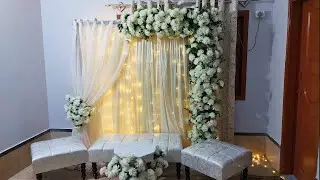 DIY - How to Make Wedding Backdrop for Engagements and Nikah - Simple Stage Decor at Home Tutorial