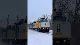 VIA 6454 leads VIA 0002 the Canadian