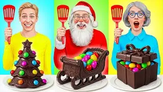 Me vs Grandma Cooking Challenge with Santa Claus by Candy DO