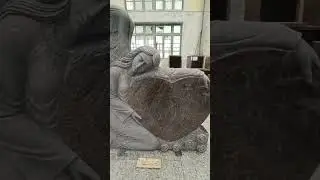 Angel Heart Monument Carved Aurora Granite Tombstone