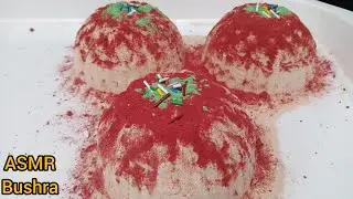 ASMR baking soda | crushing super crispy satisfied rounded red shapes ❤️@asmrbushra