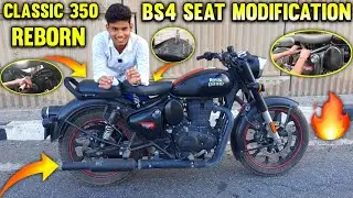 Royal Enfield Classic 350 Modification 🤩 | Classic 350 Reborn Seat Modification | Bullet Modified