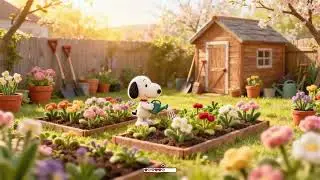 Spring Garden Care with Snoopy 🌸 Chill Lofi for Peaceful Days