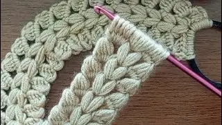 Amazing*!! Very beautiful Tunisian hairband pattern model✨#tunisian #crochet #knitting #diy #craft