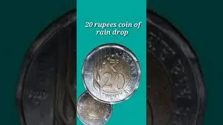 20 rupees coin of India of rain drop