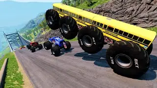 Epic High Speed monster trucks jumps stunts & crashes #061 | BeamNG Drive