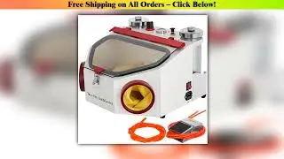 SucceBuy Dental Lab Sandblaster Equipment 2 Pen+2 Tanks with LED Light Large View Window Foot