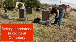 In the cemetery again (Placing a headstone at the grave)