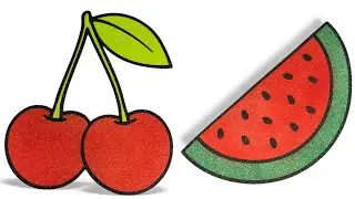 Relaxing Fruit Sand Art ASMR: Watermelon & Cherry | Asal_SandArt🍒🍉