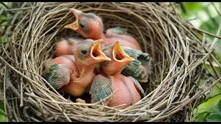 Hungry Baby Birds Chirping Loudly in the Nest 🐦