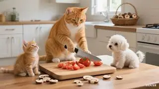 Cats Rescued a Puppy!  Mom Built TWO Wooden Cars 🚗 | Heartwarming Animal Tale#cat #cartoon #cute 