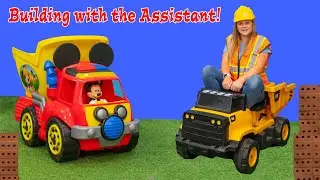 Assistant Heps Build a Garage for the Mickey Mouse FunHouse Dump truck