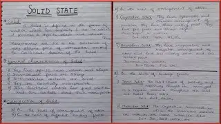 Solid state handwritten notes || Class 12 || Students copy ||