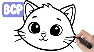 Easy Way to Draw a Cat Face for Beginners