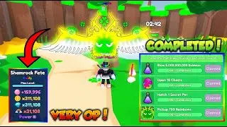 Showcasing the new 🍀Shamrock fate🍀 pet in bubble gum clicker (Roblox)