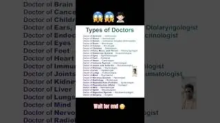 Types of Doctors😱🧑🏻&zwj;⚕️ | 18 Types of Specialist Doctors 😱😱 🧑🏻&zwj;⚕️| 😱Doctor Names 📛🧑🏻&zwj;⚕️