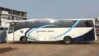Golden Line AC Bus Ferry Loading Best Video || Ferry Ghat 2021 || Bangladesh VIP Bus Services