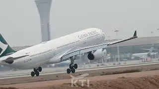 Cathay Pacific A330 Incredible Landing Sequence at KTI #automobile #aviation #planespotting #kti
