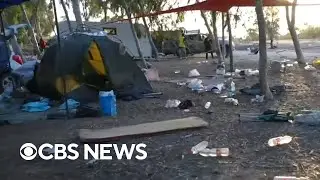 Evidence of massacre remains at Israeli music festival site