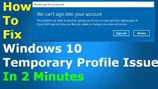 [FIXED] Windows 10 error message | We can't sign into your account issue