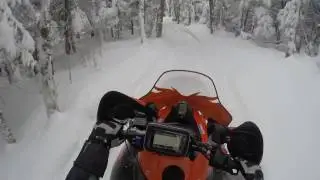 Snowmobile up Glastenbury Fire Tower Trail Vermont 1/2/2017