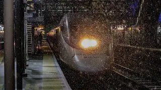 New Haven line: Snowy Amtrak action in Stamford, CT