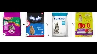 Dry cat food review | Whiskas v Me-O v Purepet v drools