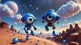 Seven Space Bots Count the Stars | Space Counting Song for Kids | Nursery Rhymes and  Learning
