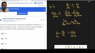 2 find ratio of change in length if 2 wires of same material but different dimensions are stretched