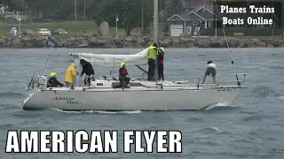 AMERICAN FLYER Sailboat Cruise By On Way To 2021 Mackinac Race - Olson 34