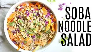 SOBA NOODLE SALAD WITH PEANUT DRESSING | This Savory Vegan