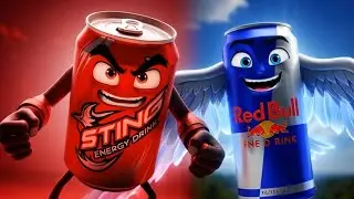 Who is Power Sting & Red Bull 3D Animation cartoon Video #sting #redbull #youtube #cartoon #story
