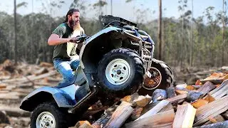 4 WHEELER LOGGING !! ( YAMAHA GRIZZLY 660 )