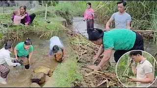 Bao went to the stream to collect rocks to build a dike to prevent flood, received an emergency call