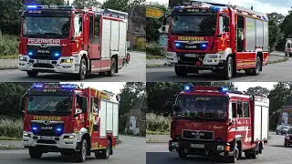 [Explosion bei Pflanzenhändler!] Einsatzfahrten Freiwillige Feuerwehren + JUH Kreis RD-Eckernförde!