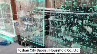 indoor bar furniture water bubble wall LED lighting wine cocktail whiskey display shelf rack cabinet