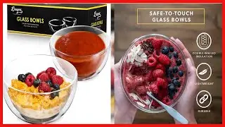 Dragon Glassware Soup Bowls, Clear Large Durable Insulated Double Wall Glass Cereal Bowls