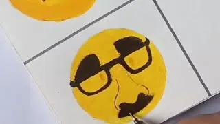 Making smile  face 😈 with  colour brush pen!!