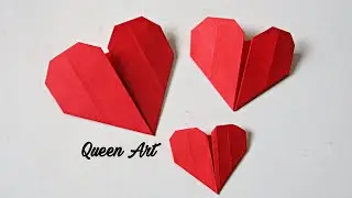 Paper Folding 3d Origami Heart | NO GLUE Crafts | Quick Paper Craft Ideas | Queen Art