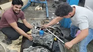 p3 start remove secondary oil pan and crankshaft kia carenz