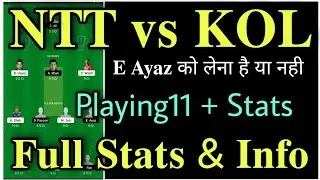 NTT vs KOL Dream11 | NTT vs KOL | NTT vs KOL Dream11 Prediction| NTT vs KOL Today Match Dream11 Team