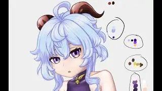 Ganyu Hair Coloring Timelapse
