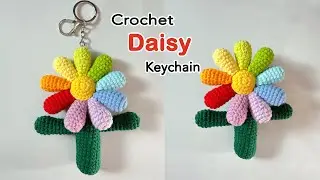 Cutest Crochet Daisy Keychain 🌼 | Colorful Flower Charm You&rsquo;ll Love!