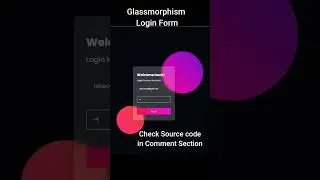 Glassmorphism login Form HTML / CSS  