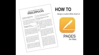 How to Make a Custom Bible Sheet on Pages for Mac