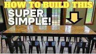 How I built a simple HERRINGBONE TABLETOP under $350! #diy #tabletop