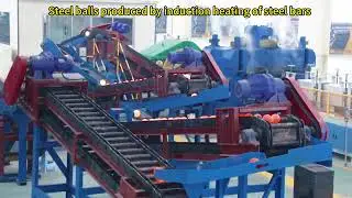 Bar induction heating rolling steel ball Production line #steelbars #steel #inductionheating