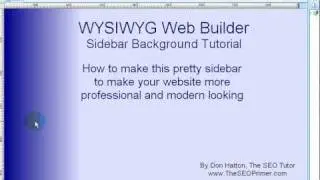 Tutorial for making a sidebar graphic with WYSIWYG Web Builder