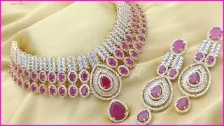 bridal  chokers buy online || beautiful cz choker sets with price
