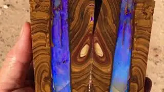 Beautiful sliced rough Koroit opal from The Comet